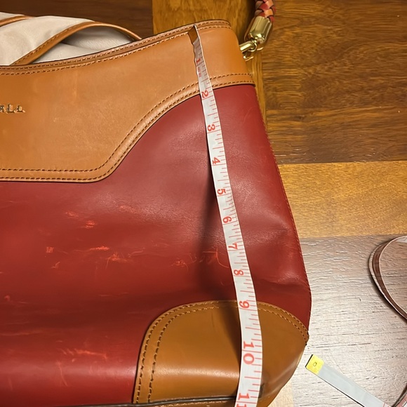 Ralph Lauren burgundy/ brown cow hide  Leather Hobo Bag, good preowned bag - Picture 10 of 17